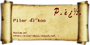 Piler Ákos névjegykártya